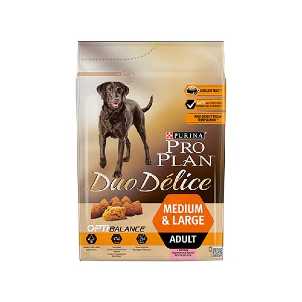 Pro Plan Duo Delice Parça Somon Balıklı Medium Large Köpek Maması 2,5