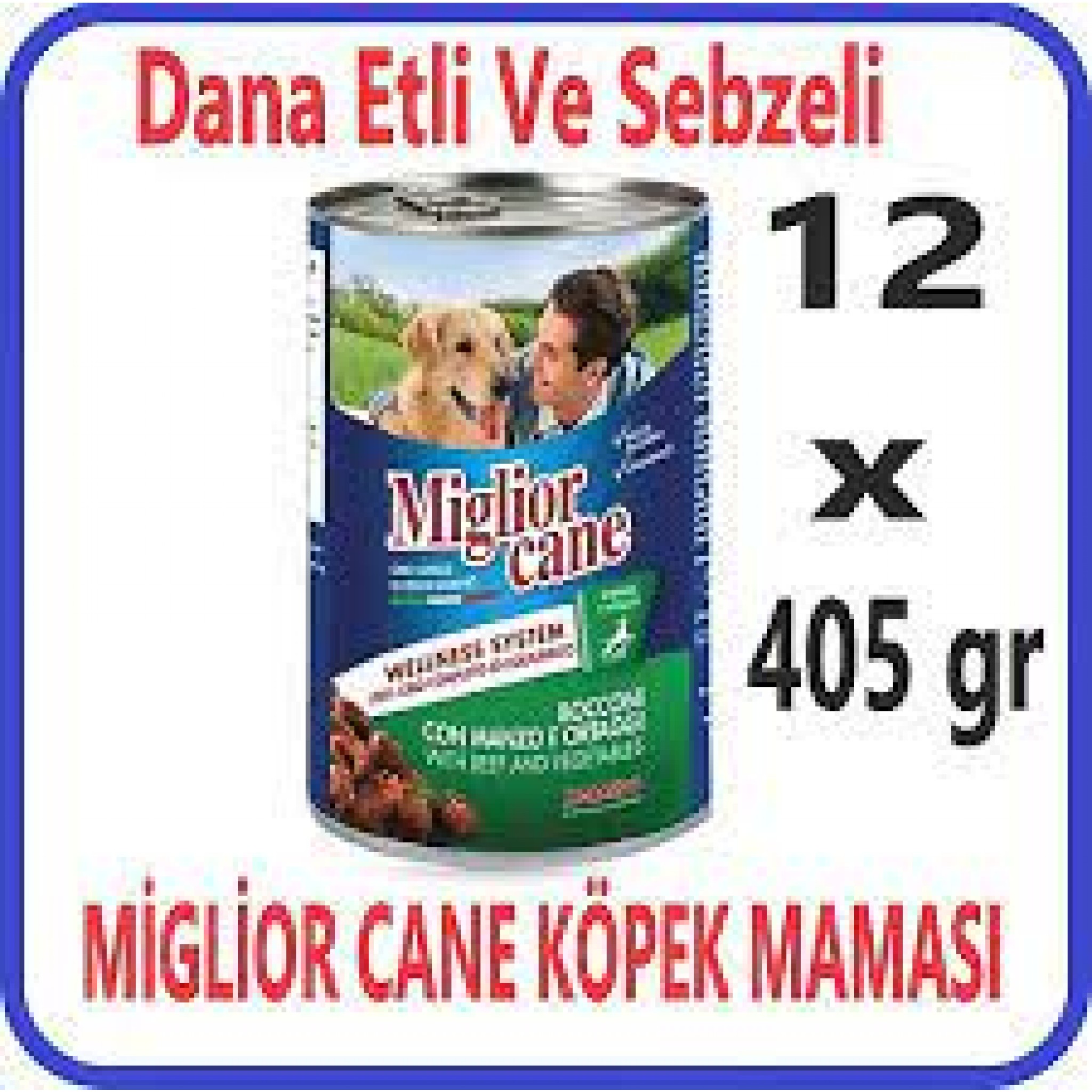 Miglior Cane Biftekli ve Sebzeli Konserve Yetişkin Köpek Maması 24 x